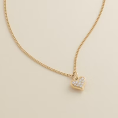 Delicate Pave Diamond Heart Pendant