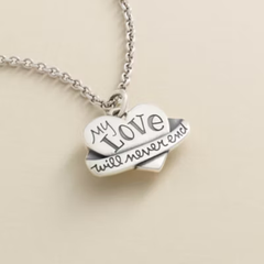 "My Love Will Never End" Heart Charm