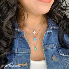 Enamel Initial Disc Charm