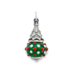 Enamel Glitter Christmas Tree Art Glass Charm