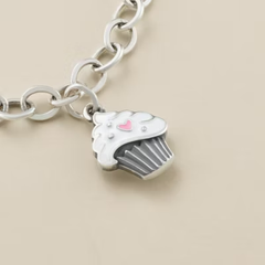 Enamel Sweetheart Cupcake Charm