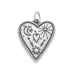 Western Sky Heart Charm