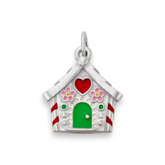 Enamel Gingerbread House Charm