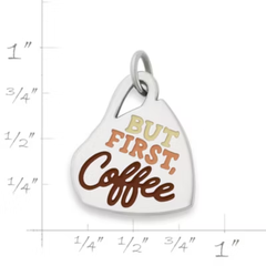 Enamel But First Coffee Charm