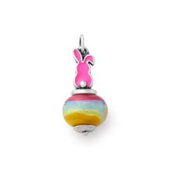 Enamel Sweet Bunny Art Glass Charm