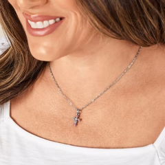 Enamel Floral Cross Pendant