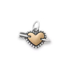 Beaded Heart and Arrow Charm