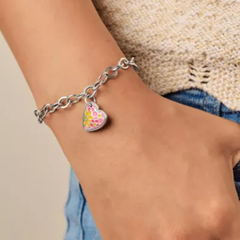 Enamel Groovy Heart Charm