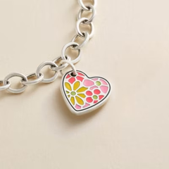 Enamel Groovy Heart Charm