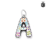 Enamel Consuela Floral Initial Charm