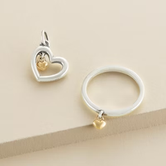 Petite Heart of Gold Dangle Ring