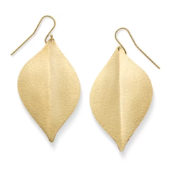 Repousse Leaf Dangle Earrings