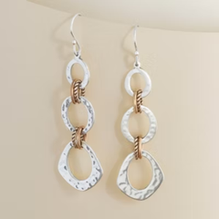Hammered Linked Dangle Earrings