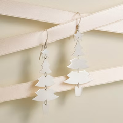 Merry Christmas Tree Dangle Earrings