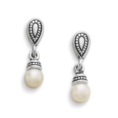 Vintage Cultured Pearl Drop Earrings
