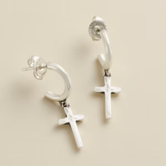 Horizon Cross Hoop Dangle Earrings