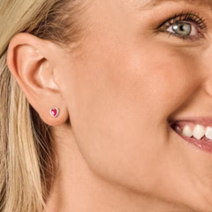 Enamel Connected Hearts Studs