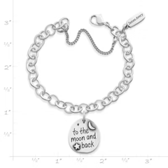 To the Moon and Back Charm on Forged Link Charm Bracelet