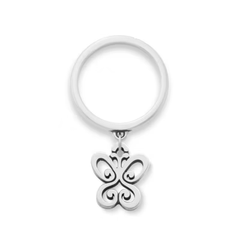 Small Spring Butterfly Charm Dangle Ring