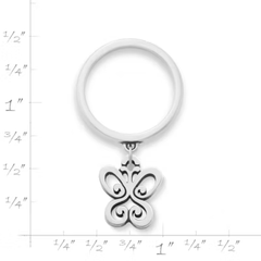 Small Spring Butterfly Charm Dangle Ring