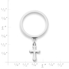 Flared Cross Charm Dangle Ring