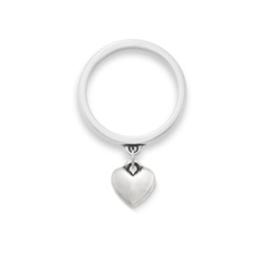 Mini Heart Charm Dangle Ring