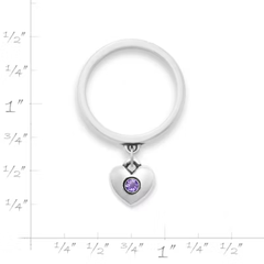 Keepsake Heart Birthstone Charm Dangle Ring