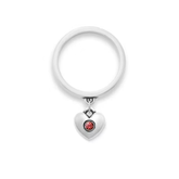 Keepsake Heart Birthstone Charm Dangle Ring