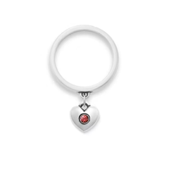 Keepsake Heart Birthstone Charm Dangle Ring