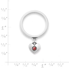 Keepsake Heart Birthstone Charm Dangle Ring