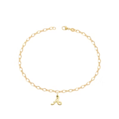 Small Script Initial Anklet