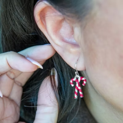 Enamel Candy Cane Earrings