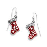 Enamel Christmas Stocking Earrings