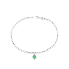 Enamel Connected Hearts Anklet