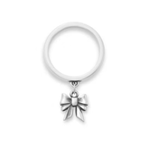 Tiny Bow Charm Dangle Ring