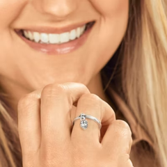 Mini Strawberry Charm Dangle Ring