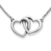 Double Heart Linked Necklace