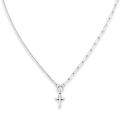 Paired Chains Cross Necklace
