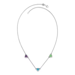 Enamel Connected Hearts Necklace