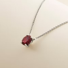 Oval Gemstone Necklace