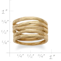 Stacked Hammered Ring
