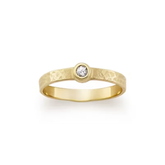 Petite Hammered Gemstone Ring
