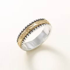 Beaded Scrolled Wedding Ring