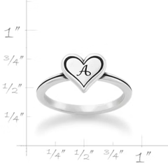 Delicate Heart Initial Ring