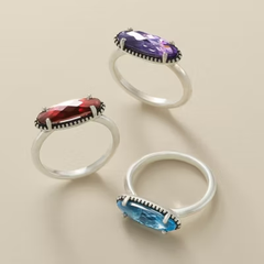 Beaded Horizon Gemstone Ring