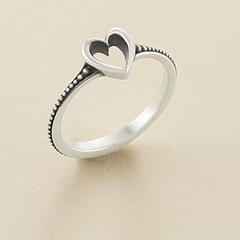 Delicate Heart Beaded Ring