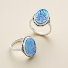 Sculpted Bluebonnet Layered Gemstone Ring