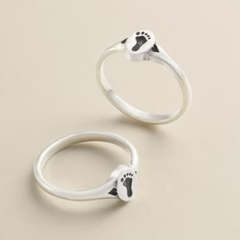 Footprint and Hearts Ring