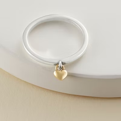 Petite Heart of Gold Dangle Ring