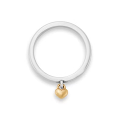 Petite Heart of Gold Dangle Ring